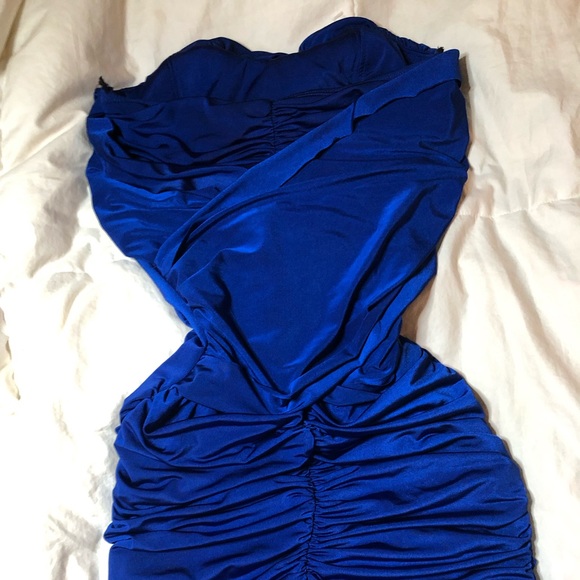 Royal blue designer dress - Picture 2 of 4